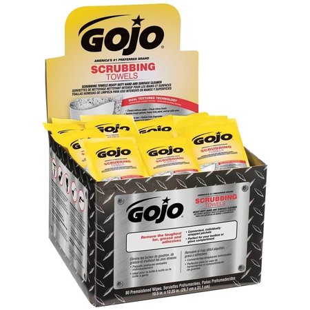 GOJO Packaged Scrubbing Towels, Citrus, Pack of 80 6380-04